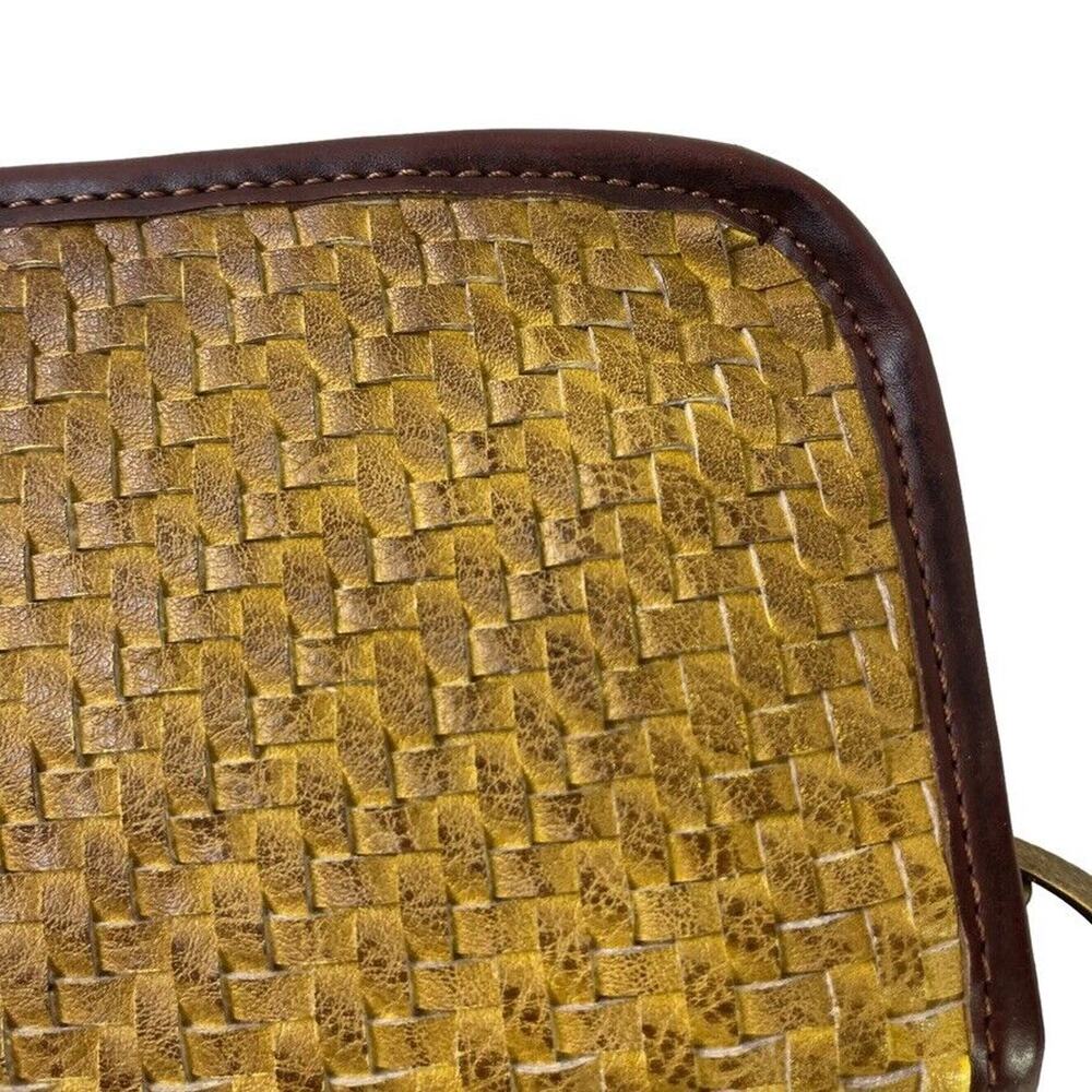 Mode Luxe Womens Woven Brown Tan Wristlet Zip Around Wallet Clutch Coin Purse - Picture 8 of 16